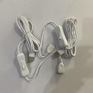 스위치 ON/OFF USB 케이블 램프 팬 전원 어댑터용 2미터 길이 연장 토글