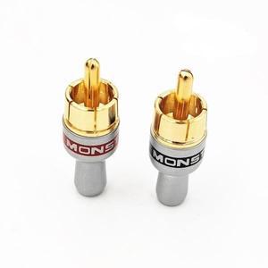 RCA 플러그 스피커 커넥터 오디오 잭 금도금 수 와이어 납땜용 5mm 케이블 소켓 단자