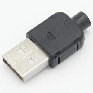 DIY USB 2.0 커넥터 플러그 A 타입 수 4핀 어셈블리 어댑터 소켓 솔더 데이터 연결용 블랙 플라스틱 쉘 10