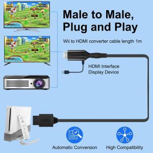 Wii 호환-HDMI 변환기 어댑터 비디오 케이블 1080P 수-수 디스플레이 용 플러그 앤