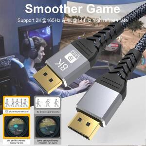 8K 디스플레이포트 1.4 케이블 DP 2.0 165Hz 비디오 오디오 PC PC 노트북 TV 프로젝터 PS4 호환 모니터 게