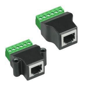 RJ12 6P6C 암형 플러그인 단자 커넥터 크리스탈 이더넷 포트 어댑터 통신용