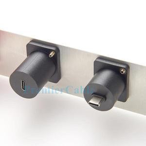 USB C C 패널 마운트 어댑터 D 타입 XLR 쉘 3.1 암-암 직선형 커넥터 장착 소켓 10Gbps