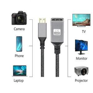 4K 미니 마이크로 hdmi 케이블 남성-HDMI 여성 HDTVI HD 4K@60HZ V2.0 직선 좌측 우측 위 아래 연장