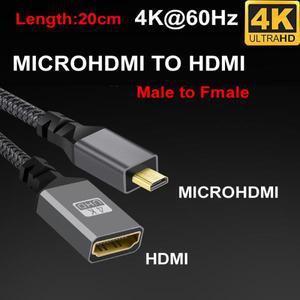 1080P 4K@60HZ V2.0 MicroHDMI/미니HDMI 미니 마이크로 HDMI Fmale 연장 케이블 카메라용 직선/좌측/우측/
