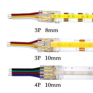 COB 미니 LED LED 스트립 전선 커넥터 2 3 4핀 연결 무납땜 RGB CCT 5 8 10mm 스트립-스트립