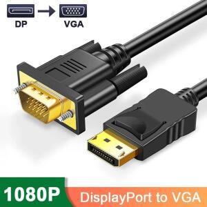 DP-VGA 케이블 DisplayPort-VGA 어댑터 변환 TV 모니터 용 HD 비디오 PC 노트북 컴퓨터 프로젝터