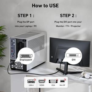 DisplayPort-DVI 케이블 1.8M DP-DVI 어댑터수-수 1080P@60Hz 컴퓨터 PC 노트북 모니터 프로젝터 HDTV 호환