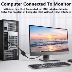 컴퓨터 PC 노트북 TV 프로젝터 용 3.5mm 오디오 비디오 케이블 VGA 입력 HDMI 출력 VGA-HDMI 호환 변환기