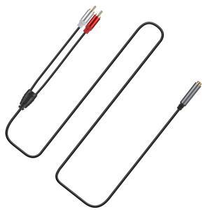 6.35mm ~ 2 RCA 어댑터 1/4인치 스테레오 더블 수 Y 스플리터 케이블 83XB