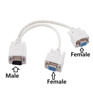 25cm 15Pin VGA 남성 2 Vga Svga 여성 어댑터 분배기 비디오 모니터 케이블 듀얼