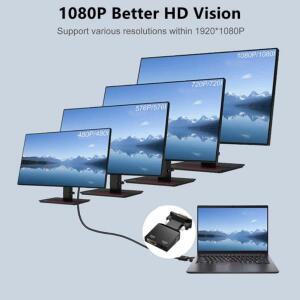 VGA to HDMI 어댑터 1080P Male Female Converter 오디오 USB 전원 케이블 포함 PC PC 노트북 HDTV 변환기