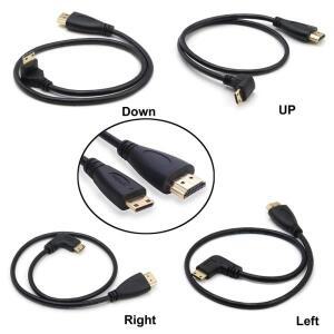 0.5m 90도 위 아래 우측 좌측 각도 미니 HDMI 호환 HDTV 남성 케이블 미니hdmi V1.4 DSLR 비디오 카메라 LC