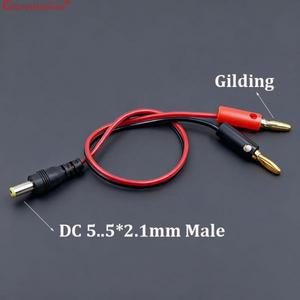 1개 DC 플러그-바나나 플러그 와이어 4mm 전원  DC5.5-2.1-바나나 수커넥터 암커넥터 25cm 길이 케이블