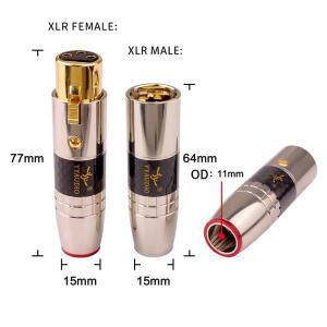 Hifi XLR 3핀 오디오 커넥터 수 암커넥터 어댑터 카본 금도금 xlr 플러그 2세트 4개