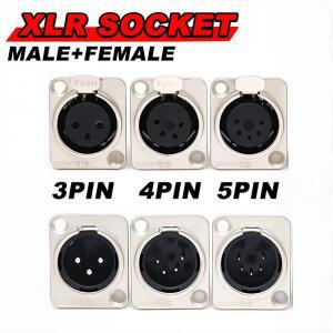5/20/100pcs XLR 3/4/5pin 수 암 패널 오디오 마이크 잭 플러그 커넥터 구리 접촉 금속 소켓