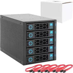 RackChoice 내장 하드 드라이브 인클로저 5x2.5 /3.5 SATA/SAS 백플레인 6Gbps HDD 핫스왑 3xExternal 5.25