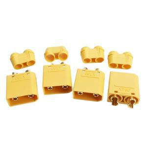4개입 노란색 XT90H 남녀 공용 불릿 커넥터 플러그 RC 리포 배터리 모터 ESC 충전선 확장 DIY 부품