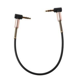 L21D 24cm 듀얼 90도 나일론 3.5mm ~ 남성용 잭 케이블카 Aux 코드 핸드폰 태블릿 플레이어 스테레오 스피