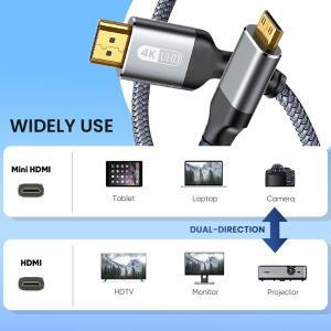 미니 HDMI-HDMI 케이블 HDMI-미니 4K 60Hz  2.0 알루미늄 쉘 땋은 코드 모니터 카메라 호환