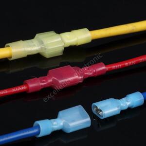 10/20/50sets 6.3mm 나일론 압착 단자 MDFN/FDFN  절연 암  수 스페이드 전기 전선 커넥터 배선 플러그세트