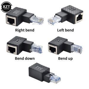 RJ45 수-암 변환기 Cat5 LAN 이더넷 네트워크 케이블 연결 익스텐더 용 90도 확장 어댑터