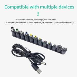 USB DC5.5x2.1mm 전원 코드 라인은 다중 커넥터로 5V 충전을 지원