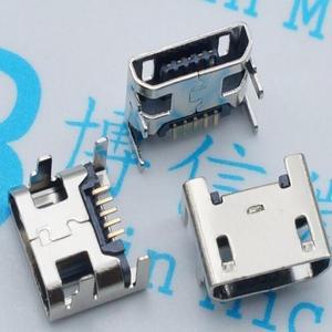 50pcs 마이크로USB 커넥터 5pin 좌석 잭 usb DIP4 다리 4 삽입 플레이트 핸드폰 용 미니