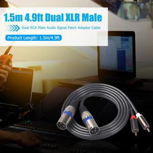 듀얼 XLR 남성-듀얼 RCA 남성 오디오 라인 블랙 케이블 어댑터 와이어 마이크 믹서 헤드폰 앰프용