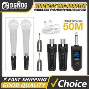 UHF XLR 어댑터 시스템 다이나믹 마이크용 무선 송신기 수신기 기타 오디오 믹서 PA