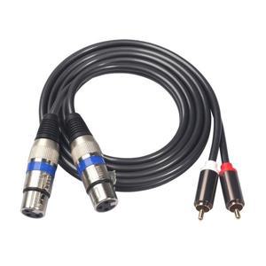 1.5m/4.9ft 듀얼 XLR 암-듀얼 RCA 수 오디오 마이크 케이블 어댑터 와이어