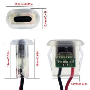 2핀 USB 타입C 5A 입력 충전 소켓LED 조명 포함 플레이트 방수 전원 포트 TYPE-C 암 커넥터 잭