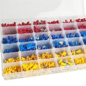 프로급 단자 커넥터 키트 280/480/720/1200/1500pcs - 바이크 오토바이/보트용 절연 냉간 압착 원터치 연결