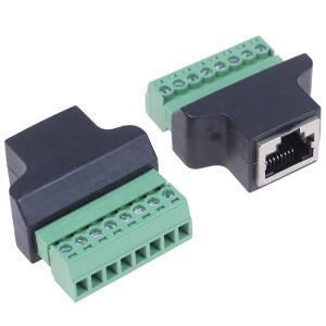 RJ45-스크류 단자 어댑터 CCTV DVR용 RJ45 암-8핀 커넥터