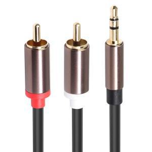 Rca 케이블 하이파이 스테레오 3.5mm to 오디오 Aux 잭 Y 스플리터 앰프 자동차 휴대폰용