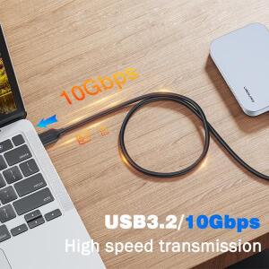 USB3.2 10Gbps 케이블 USB 3.0/3.1/3.2 OTG 타입C 데이터 전송 SSD 하드 디스크 3A 60W QC 3.0