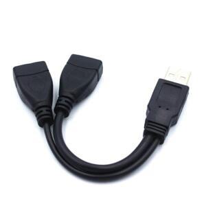 15-30cm  USB 2.0 케이블 이중 분배기 어댑터 1:2 2 수 전원 연장