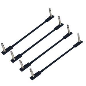 4pcs 기타 효과 페달 용 플랫 케이블 6.35mm 모노 TS 직각 5 ~ 50cm/공간 절약/클리어 사운드/페달