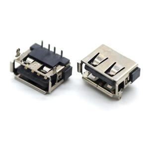 10pcs USB 암 커넥터 AF10 직선핀 전면 2 a  90 ° 수평 4P 플러그인 6.3h 소켓