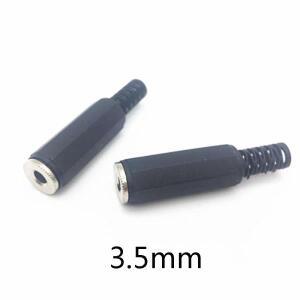 5pcs 3.5mm 2 채널 오디오 커넥터 여성 용접 잭 냉압 솔더리스 소켓 전기 어댑터 DIY 블랙 3.5mM