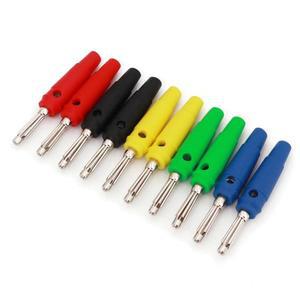 10pcs 황동 니켈 도금 4mm 수나사  쌓을 수 있는 바나나 플러그 커넥터