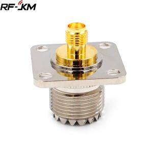 1x UHF 암 PL259 SO239 ~ SMA 4 홀 플랜지 패널 마운트 동축 커넥터 어댑터