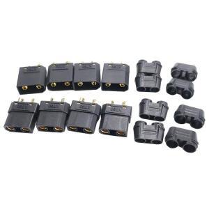 4개입 블랙 XT90 남녀 공용 불릿 커넥터 플러그 RC 리포 배터리 모터 ESC 충전 리드 확장 DIY용