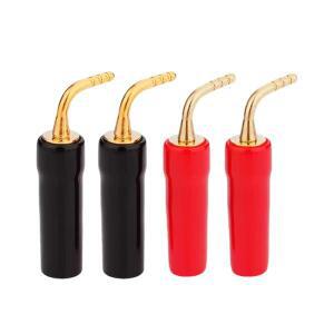 4pcs 4mm 바나나 플러그 Y핀 금도금 스피커 커넥터 어댑터 용접 없음 DIY 오디오 와이어