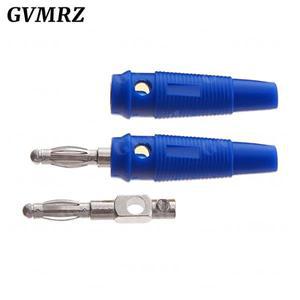 5pcs 4mm 바나나 플러그 커넥터 솔더리스 비디오 뮤지컬 스피커 스택형 케이블 와이어핀 레드 블랙 블루