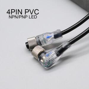 2m 라인 M12 4 5핀 PVC LED IP67 센서 케이블 연결  A 소켓 플러그 방수 남성 여성 직각 플랜지