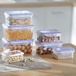 1Pc/4Pcs 냉장고 보관 상자 식품 용기 뚜껑이있는 플라스틱 신선 유지 휴대용 주방 조직