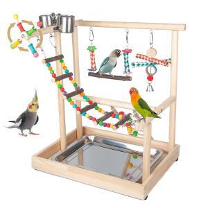 작은 놀이터 앵무새 놀이 그라운드 앵무새 테이블 퀘이커 사다리 씹는 스탠드 CONURE 횃대 장난감 미디엄 등반 그네 COCKATIEL용