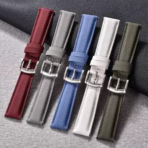 시계줄조절 Sailcloth 시계 스트랩 PVC 나일론 18mm 19mm 20mm 22mm 밴드 퀵릴리즈 스포츠 손목