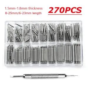 시계줄조절 270개세트 스틸 스프링 바 15mm18mm 길이 8mm - 25mm6mm 23mm 시계줄 스트랩 벨트 시계 수리 핀
